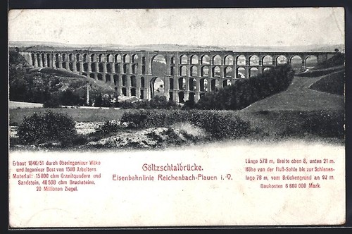 Carte postale netzschkau pont - carte, netzschkau,