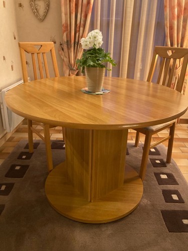Table ronde avec rallonge - ronde,