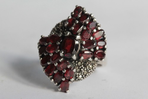 Bague argent grenats - , et