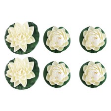 6pcs Plantes de plantes artificielles Lys (blanc) décor de l'étang à fleurs