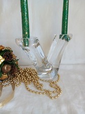 Bougeoir double en cristal