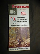 card IGN 903 grey series France 1/1000 000 hiking trails 1979 *