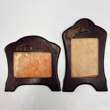 Ensemble de cadres photo anciens en bois Art Nouveau 8,27x5,12" 6,69x6,3"...