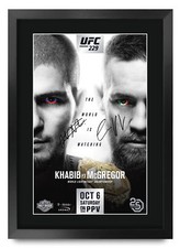 UFC 229 Fight Khabib Nurmagomedov vs Conor McGregor A3 Poster Framed Autograph