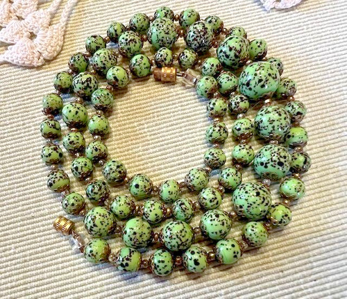 Collier long ancien perles - , en