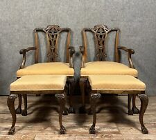 Magnifique paire de fauteuils Anglais avec reposes pieds en acajou vers 1850