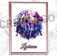 🎨 Cadre + Affiche Personnalisée – Prénom – KPOP Demon hunters Huntrix – 24x32 