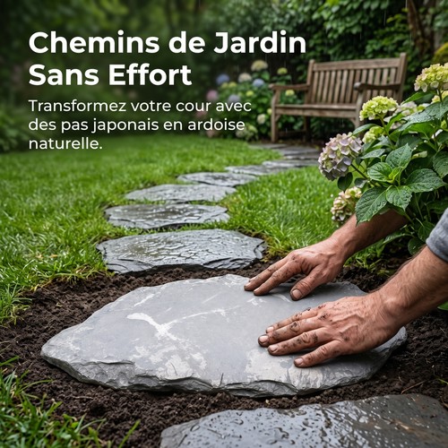 Dalle chemin ardoise - de, en