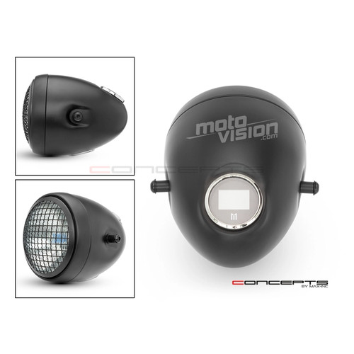 Phare avant avec grille - , noir