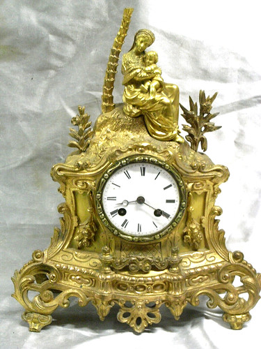 Pendule bronze femme - ,