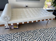 2020 Mies van der Rohe for Knoll Barcelona Daybed in White Leather