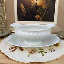 Saucière porcelaine Haviland Limoges modèle Torse blanc 