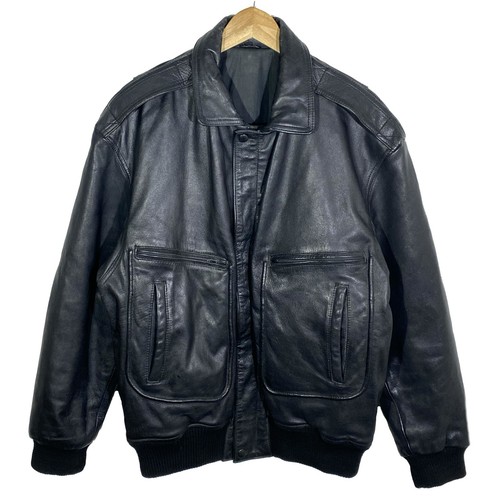 Blouson cuir aviateur - en, noir