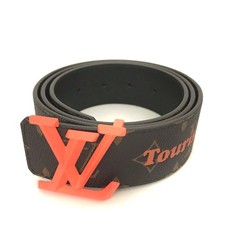 Louis Vuitton Monogram Ceinture LV Pyramid Leather 85cm Mens Belt Brown/7BH0971