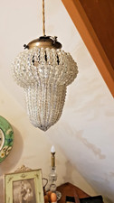 RARE Tulipe Plafonnier Perles