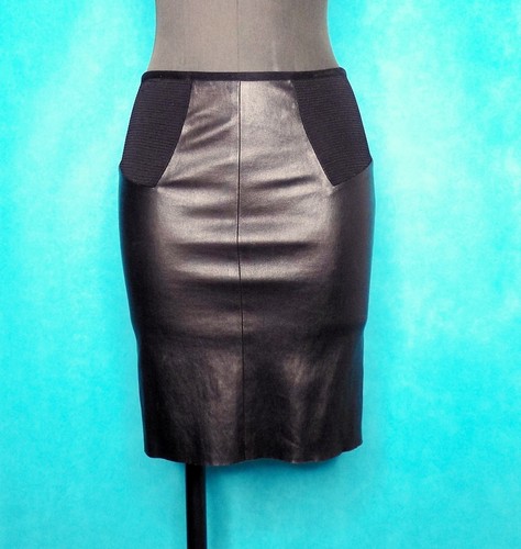 Jupe jitrois cuir strech - jupe,