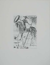Salvador DALI: Don Quixote and Sancho Panza, Original Signed Engraving