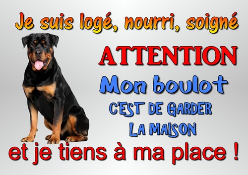 Plaque attention chien - plaque, au