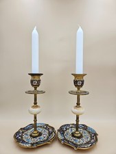 Paire anciens bougeoirs du