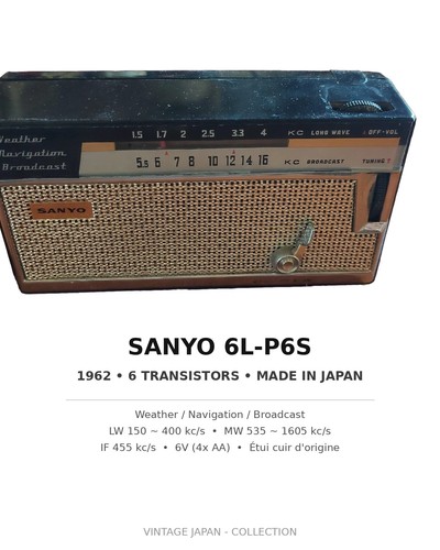 Vintage 1962 sanyo p6s - vintage, 6l-p6s