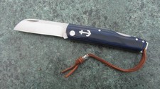 Blue Wood Handle Marine Folding Knife