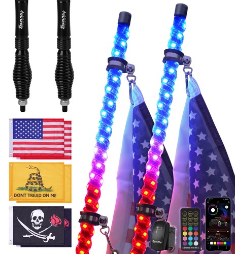 Pair 5ft fat led whip - 5ft,