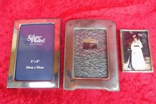 3 beautiful old frames, photo frames, silver metal
