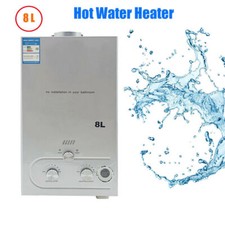 8L Chauffe-eau gaz Propane instantané Camping Extérieur Kit & pommeau de douche