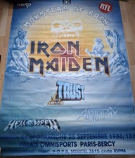 IRON MAIDEN/AFFICHE CONCERT RARE/LIVE VINYLE/ 120X160 