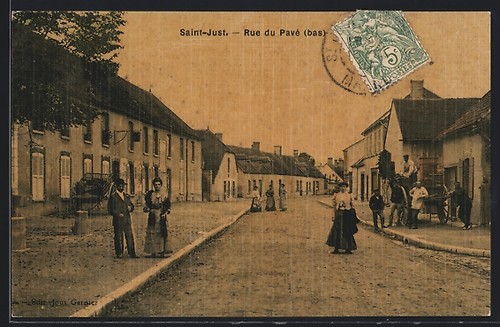 Cpa saint just rue pavé - cpa,