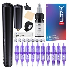 Mast Tattoo Gun Kit Tour Fly Wireless Rotary Pen Machine Count Pro Cartridges