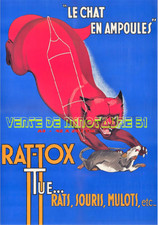 Le chat en ampoules Rat-Tox tue rats, souris, mulots, etc -  A3 plastifiée