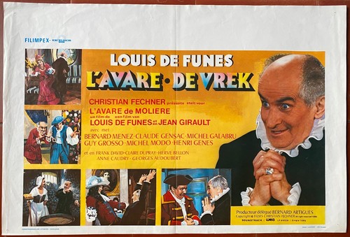 Affiche belge avare jean - affiche, l'avare