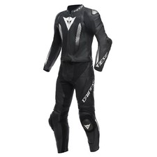 Dainese Laguna Seca 5 2tlg. Combinaison Cuir de Moto Longues (Noir/Blanc) T:98