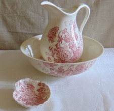 Crown Devon Staffordshire EARTHENWARE FAIENCE BASIN TOILET KIT