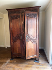 Beautifully Carved, Two-Door Vintage Armoire, with Abundant Storage Space