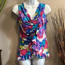 #171 Bel&BO swoop neck sleeveless ruffle tank top size small