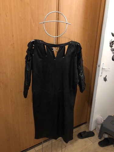 Robe cuir noire - robe, "agneau