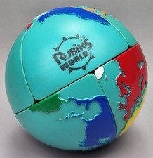 Vintage 2006 Official Original Rubik's World Cube BLUE Globe Puzzle - TESTED