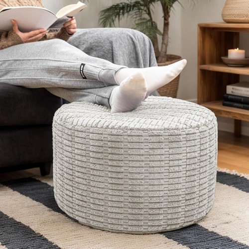 Round ottoman pouf - pouf,