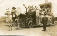 CPA MOROCCO PHOTO CARD ANFA SUPERIOR CASABLANCA FIGURE CARNIVAL CHARIOT (cl