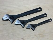 NEW Proto Tools 3pc Click-Stop Adjustable Wrench Set, 6” 8” 10” in Black Oxide
