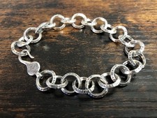 925 Silver Bangle Bracelet Chrome Hearts Style Unused 21cm No Brand