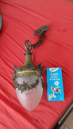Ancien lustre bronze avec - lustre,