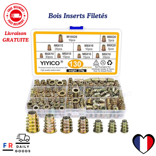Yiyico insert fileté bois - yiyico,