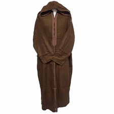 Super Doux À Capuche Haute Qualité Cachemire Laine Marron Thobe Jubba Djellaba