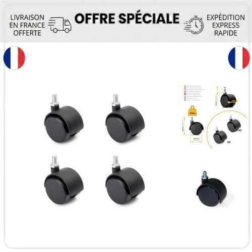 Roulettes pivotantes double - 4,