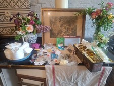 lot divers pour rideaux  ruflette anneaux passant boutons et autres .. vintage