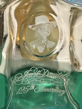 Jack Daniels 125th Anniversary Whiskey Decanter Bottle with tag and box