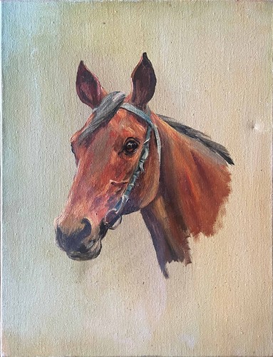 Tableau ancien hst tête - "tête, de